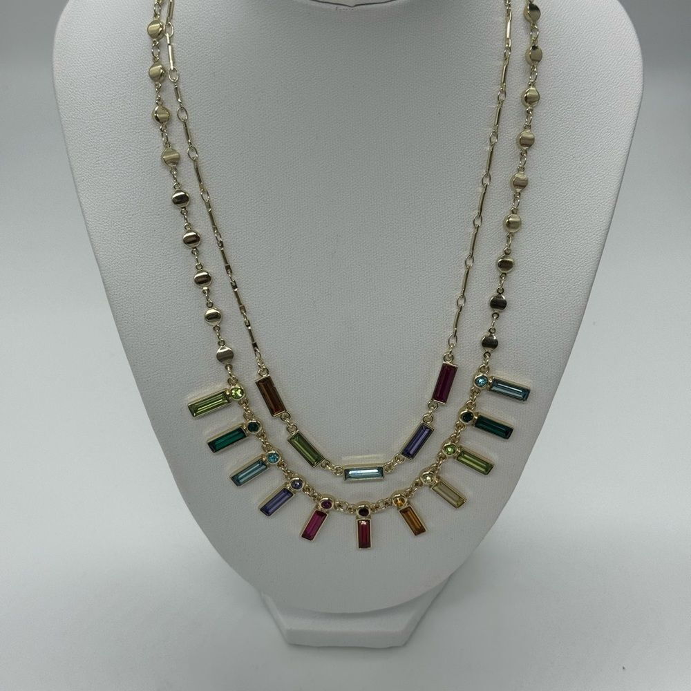 Rachel Roy Multi Chain Crystal Rhinestone Necklace - Picture 7 of 10